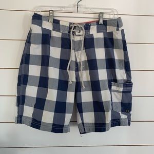 J Crew Swim Trunks Size 30 Blue White Check